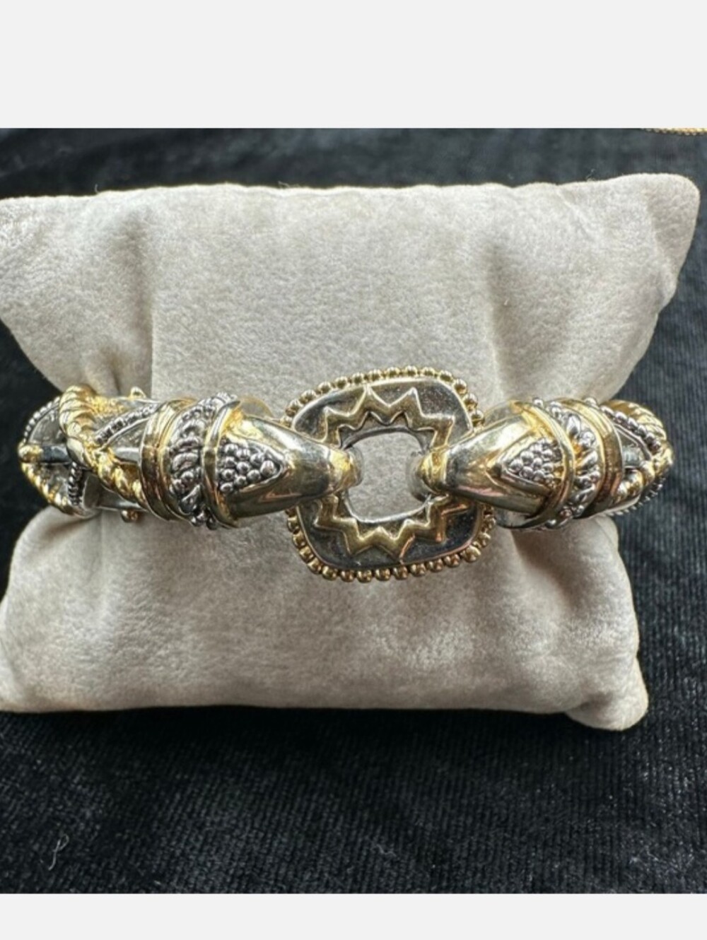 Rare Vintage Mixed Metal Two Tone Rope Bracelet Strong Magnetic Clasp